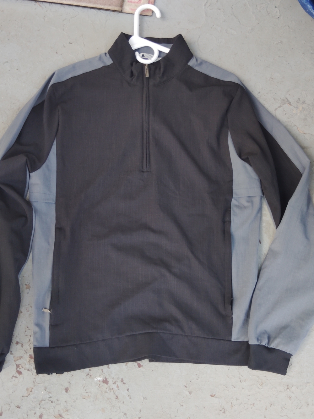 Ashworth Black and Gray Lightweight Half-Zip Shirt Jacket